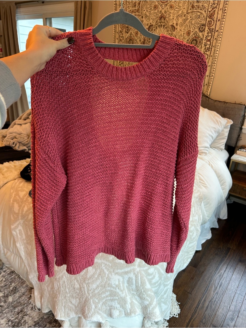 aerie Dusty Rose open back sweater